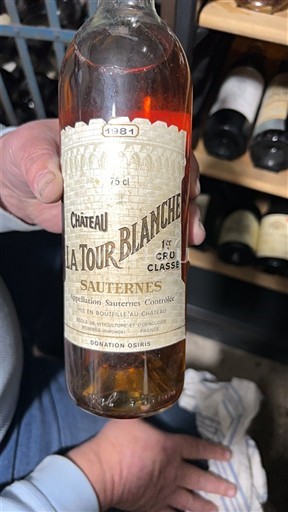 Bordeaux Sauternes 1er Cru Classé Château La Tour Blanche 1981