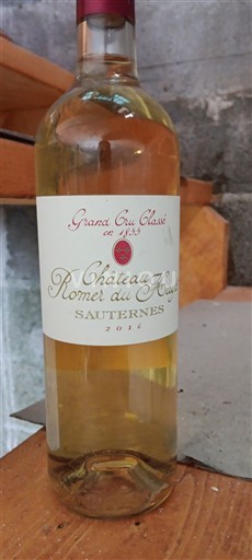 Bordeaux Sauternes Grand Cru Château Romer du Hayot 2016
