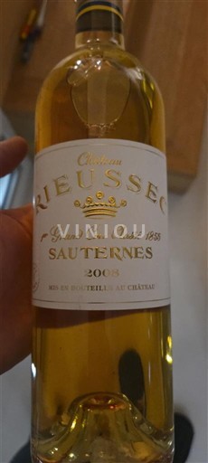 Bordeaux Sauternes Premier Cru Château Rieussec 2008