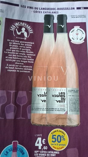 Languedoc and Roussillon Côtes Catalanes Les Vignes du Vent L'Esprit 2024