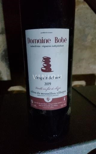 Roussillon Côtes du Roussillon Villages Domaine Bobé L'esprit del roc 2019