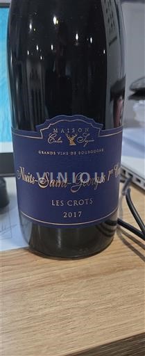 Burgundy Nuits-Saint-Georges Premier Cru Maison Colin Seguin Les Crots 2017