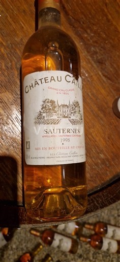 Bordeaux Sauternes Grand Cru Château Cailou 1998