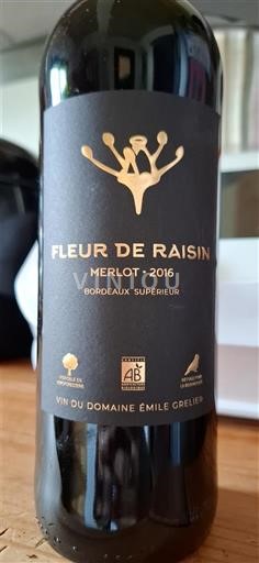 Bordeaux Bordeaux Supérieur Domaine Emile Grelier Fleur de Raisin 2016