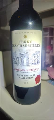 Bordeaux Bordeaux Supérieur Terre des Charmilles 2016