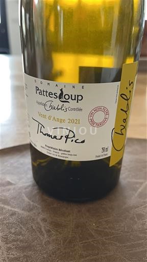 Burgundy Chablis Domaine Pattes Loup Vent d'Ange 2021