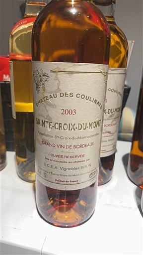 Bordeaux Sainte-Croix-Du-Mont Château Des Coulinats Réservée 2003