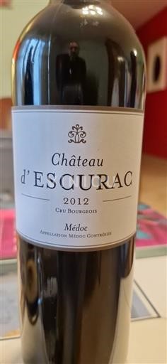 Bordéus Médoc Cru Bourgeois Château Escurac 2012