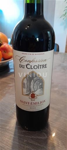 Bordeaux Saint-Émilion Confession du Cloître 2016