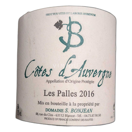 Thung lũng sông Loire Côtes-d'auvergne Domaine Bonjean Les Palles 2016