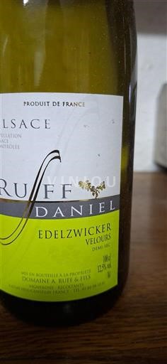 Alsacia Domaine A. Ruff & Fils Edelzwicker Velours Sin añada