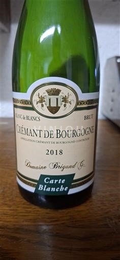 Burgund Crémant de Bourgogne Domaine Brigand Jc Carte Blanche 2018