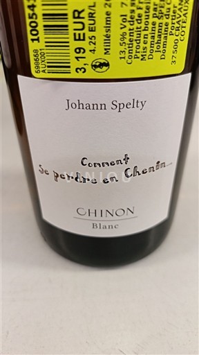 Loire-dalen Chinon Johann Spelty Comment se perdre en Chenin 2016