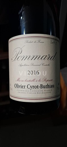 Bourgogne Pommard Olivier Cyrot-Buthiau 2016