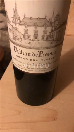 Bordeaux Saint-Émilion Grand Cru Grand Cru Classé Château Pressac 2012