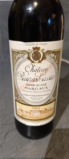 Bordeaux Margaux Grand Cru Château Rauzan-Gassies 1992