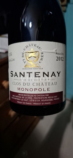 Borgoña Santenay Château La Crée Clos du Château Monopole 2012