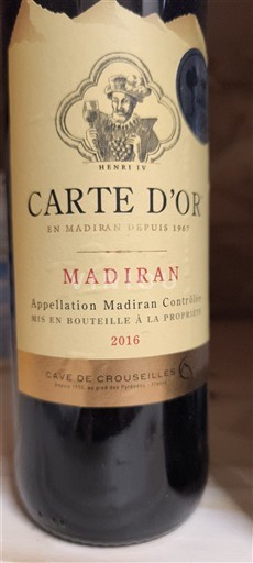 Sudoeste Madiran Cave de Crouseilles Carte d'Or 2016