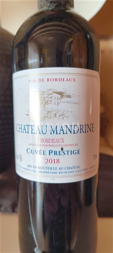 Bordeaux Château Mandrine Prestige 2018