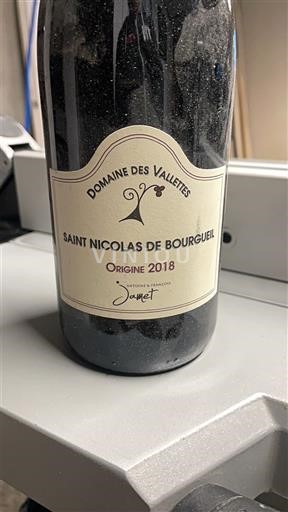 Dolina Loare Saint-Nicolas-De-Bourgueil Domaine Des Vallettes Origine 2018