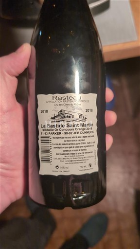 Údolí Rhôny Rasteau La Bastide Saint Martin 2018