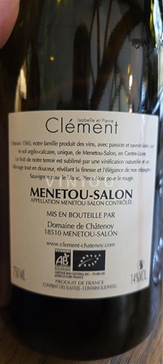 Thung lũng sông Loire Menetou-salon Domaine Châtenoy Clément 2023