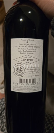 Bordeaux Saint-Georges-Saint-Émilion Château Cap Or 2018
