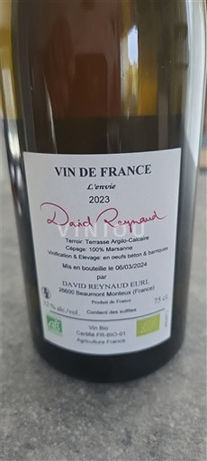 Thung lũng Rhône Không được chỉ định David Reynaud L'envie 2023