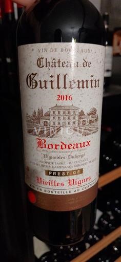 Bordeaux Château Guillemin Prestige Vieilles Vignes 2016