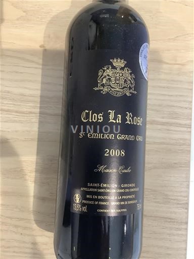 Bordeaux Saint-Émilion Grand Cru Grand Cru Clos La Rose 2008