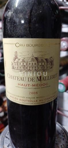 Bordeaux Haut-Médoc Cru Bourgeois Château Malleret 2008