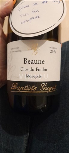 Burgundi Beaune Baptiste Guyot Clos du Foulot Monopole 2024