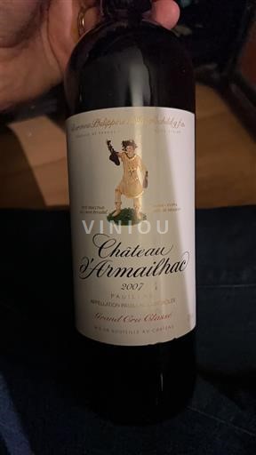 Bordeaux Pauillac Grand Cru Château Armailhac 2007
