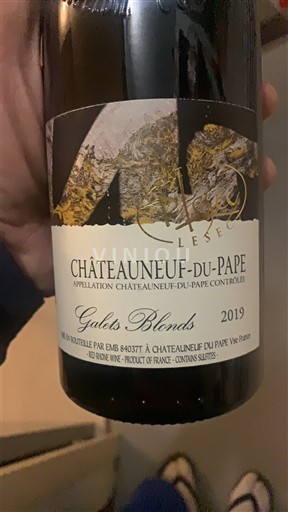Thung lũng Rhône Châteauneuf-du-pape Lesec Galets Blonds 2019