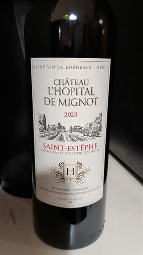 Bordeaux Saint-Estèphe Château L'Hopital de Mignot 2023