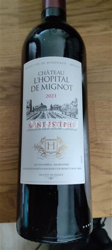 Bordeaux Saint-Estèphe Château L'Hopital de Mignot 2023