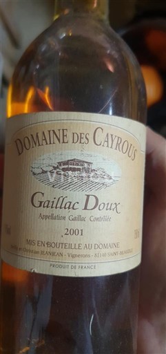 Zuidwest-Frankrijk Niet gespecificeerd Domaine Des Cayrous 2001