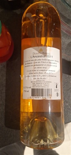 Sud-Ouest Gaillac Domaine Barreau L'Ancestral 2011