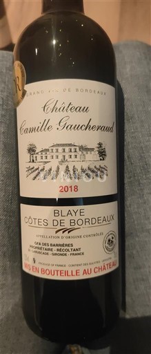 Bordeaux Blaye Côtes de Bordeaux Château Camille Gaucheraud 2018