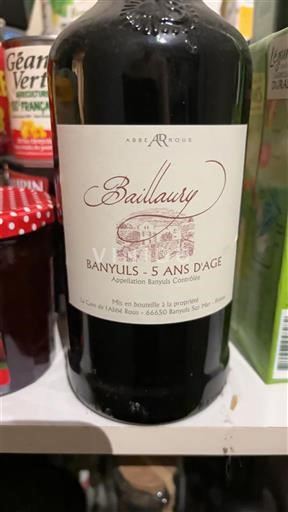 Roussillon Banyuls Baillaury 5 ans d'âge Niet-geïntegreerd