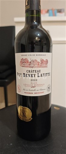 Burdeos Côtes-de-Bordeaux Château Puy Beney Lafitte 2022