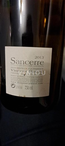 Vale do Loire Sancerre Vincent Pinard 2013