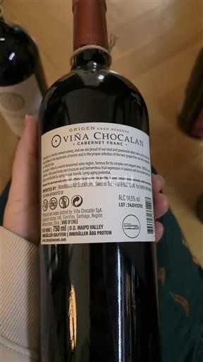 Thung lũng Maipo Maipo Alto Viña Chocalan Origen Gran Reserva Cabernet Franc 2023