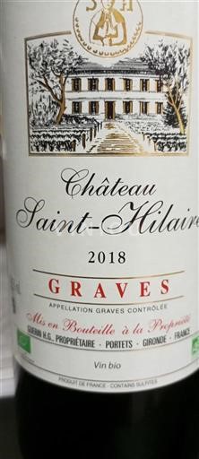 Bordeaux Graves Château Saint-Hilaire 2018
