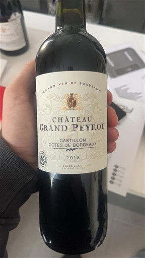 Bordeaux Castillon-côtes-de-bordeaux Château Grand Peyrou 2018