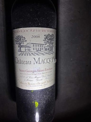 Bordeaux Saint-Georges-Saint-Émilion Château Macquin 2008