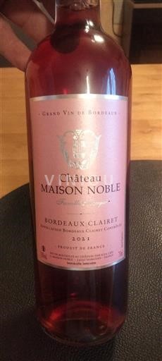 Bordeaux Bordeaux clairet Château Maison Noble Famille marque 2021