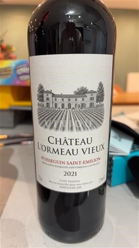 Burdeos Puisseguin-saint-émilion Château L'Ormeau Vieux Réserve 2021