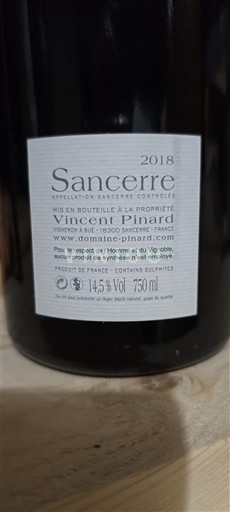 Vale do Loire Sancerre Vincent Pinard 2018