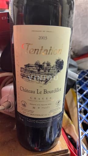Bordeaux Graves Château Le Bourdillot Tentation 2003